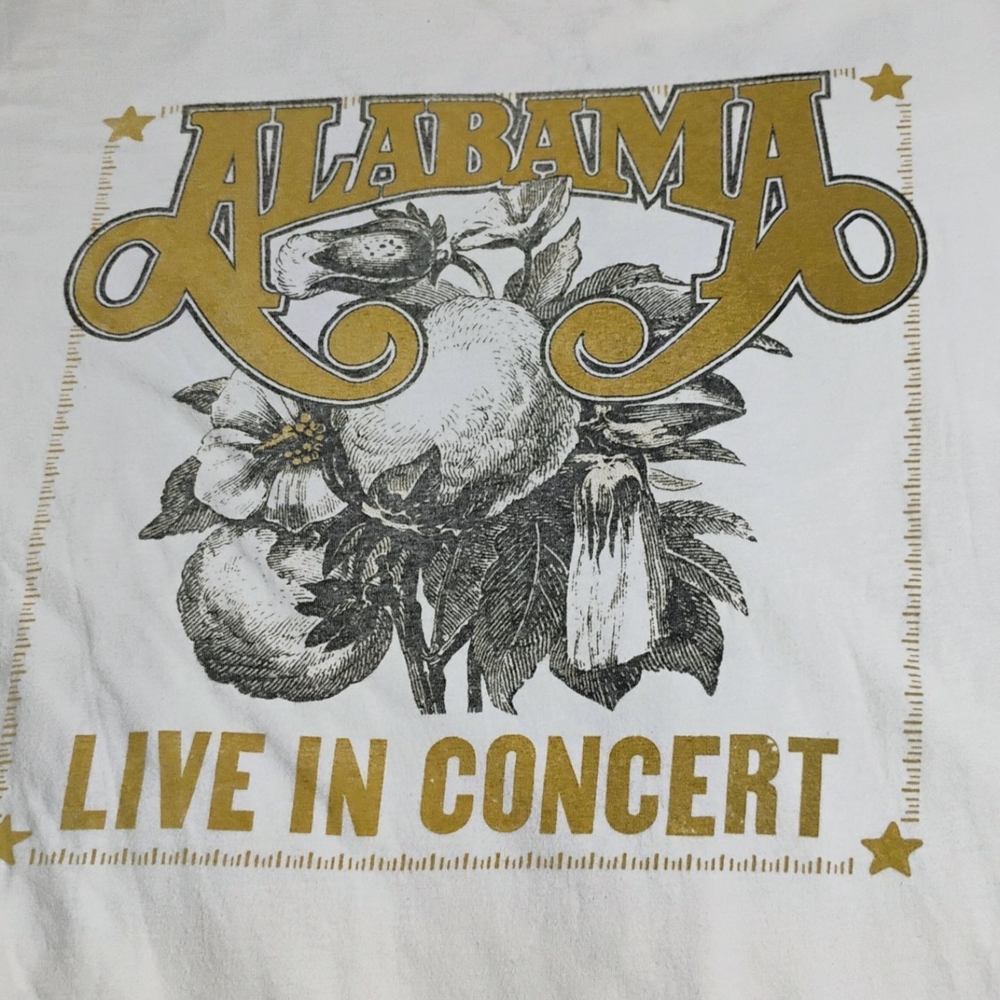 Gildan ALABAMA Live In Concert Vintage Tour Shirt XL Cream Short Sleeve Tee - Picture 4 of 12